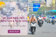 Dự báo thời tiết hôm nay và ngày mai 17/3: Hà Nội mưa phùn, Đà Nẵng đêm mưa nhỏ, TP HCM duy trì nắng nóng