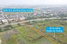 Toàn cảnh vị trí quy hoạch cầu vượt sông Rế nối An Dương - Hồng Bàng, TP Hải Phòng