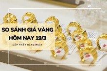 So sánh giá vàng hôm nay 19/3: Vàng SJC tăng sát 82 triệu đồng/lượng