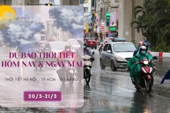 Dự báo thời tiết hôm nay và ngày mai 21/3: Hà Nội giảm mưa, trời rét, Đà Nẵng mưa dông, TP HCM nắng nóng giảm cường độ
