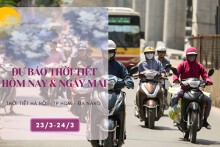 Dự báo thời tiết hôm nay và ngày mai 24/3: Hà Nội mưa nhỏ, Đà Nẵng sương mù nhẹ, TP HCM nắng nóng tiếp diễn