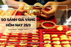 So sánh giá vàng hôm nay 25/3: Vàng 24K quay đầu tăng 400.000 đồng/lượng