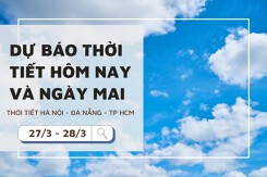 Dự báo thời tiết hôm nay và ngày mai 28/3: Hà Nội sáng sớm có sương mù, Đà Nẵng chiều tối mưa rào, TP HCM tiếp tục nắng gắt