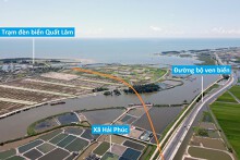 Toàn cảnh vị trí dự kiến quy hoạch cầu vượt sông Sò nối Hải Hậu sang Quất Lâm, Nam Định