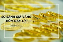 So sánh giá vàng hôm nay 1/4: Vàng 24K bật tăng đến 800.000 đồng/lượng