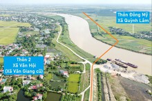Toàn cảnh vị trí dự kiến xây cầu vượt sông Luộc nối Hải Dương - Thái Bình