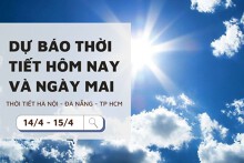 Dự báo thời tiết hôm nay và ngày mai (15/4) Hà Nội, Đà Nẵng và TP Hồ Chí Minh nắng nóng, nắng nóng gay gắt