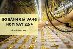 So sánh giá vàng 22/4: Vàng SJC, vàng 24K cùng giảm mạnh vào trưa đầu tuần