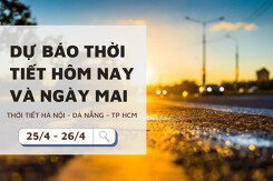 Dự báo thời tiết hôm nay và ngày mai (26/4) Hà Nội mưa giảm, Đà Nẵng mưa dông và TP Hồ Chí Minh nắng nóng