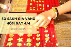 So sánh giá vàng hôm nay 4/4: Vàng 24K chinh phục mức kỷ lục mới