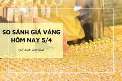 So sánh giá vàng hôm nay 5/4: Vàng SJC và vàng 24K đồng loạt quay đầu giảm mạnh