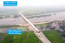 Cầu Bến Mới nối Nam Định - Ninh Bình sau 2 năm thi công