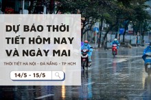 Dự báo thời tiết hôm nay và ngày mai (15/5) Hà Nội giảm mưa, Đà Nẵng mưa diện rộng và TP Hồ Chí Minh ít mưa