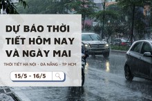Dự báo thời tiết hôm nay và ngày mai (16/5) Hà Nội, Đà Nẵng và TP Hồ Chí Minh mưa dông kéo dài