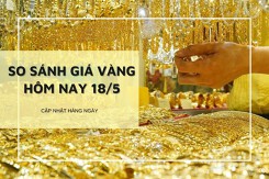 So sánh giá vàng 18/5: Vàng SJC tăng tới 1,4 triệu đồng/lượng ở chiều mua vào