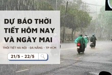 Dự báo thời tiết hôm nay và ngày mai (22/5) Hà Nội, Đà Nẵng, TP Hồ Chí Minh mưa dông kéo dài