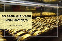 So sánh giá vàng 21/5: Vàng SJC đảo chiều giảm hơn 500.000 đồng/lượng