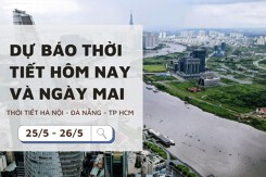 Dự báo thời tiết hôm nay và ngày mai (26/5) Hà Nội, Đà Nẵng, TP Hồ Chí Minh có nắng, mưa vài nơi