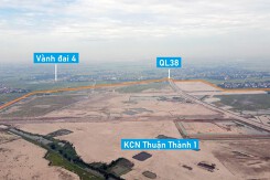 Cận cảnh KCN Thuận Thành 1 rộng gần 250 ha đang xây cạnh Vành đai 4