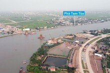 Hình ảnh cầu Tam Tòa nối Nam Định - Ninh Bình sau 7 tháng thi công