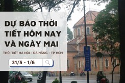 Dự báo thời tiết hôm nay và ngày mai (1/6) Hà Nội, Đà Nẵng, TP Hồ Chí Minh có mây, có mưa rào và dông