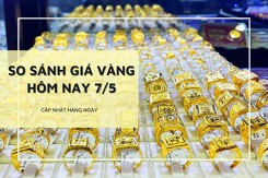 So sánh giá vàng 7/5: Vàng SJC tăng hơn 2 triệu đồng/lượng, vượt 87 triệu đồng/lượng