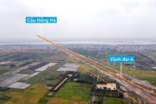 Toàn cảnh vị trí quy hoạch cụm công nghiệp ở Đan Phượng ngay chân cầu Hồng Hà sắp xây dựng