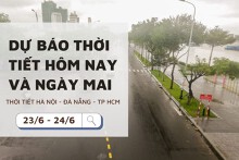 Dự báo thời tiết hôm nay và ngày mai (24/6) Hà Nội, Đà Nẵng và TP Hồ Chí Minh mưa rào và dông