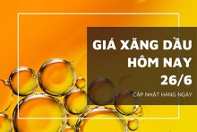 Giá xăng dầu ngày 26/6 đồng loạt tăng trở lại