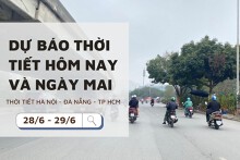 Dự báo thời tiết hôm nay và ngày mai (29/6) Hà Nội sáng sớm mưa, Đà Nẵng và TP Hồ Chí Minh ngày nắng