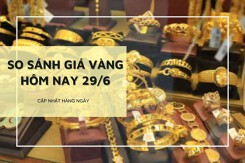 So sánh giá vàng 29/6: Vàng 24K tiếp tục tăng 100.000 đồng/lượng phiên cuối tuần