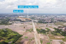 Toàn cảnh tuyến đường nối QL5 - ĐT 376 đang xây dựng ở Yên Mỹ, Hưng Yên