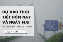 Dự báo thời tiết hôm nay và ngày mai (21/7) Hà Nội, Đà Nẵng và TP Hồ Chí Minh mưa kéo dài