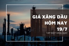 Giá xăng dầu ngày 19/7 đồng loạt giảm mạnh do lo ngại suy thoái kinh tế Mỹ
