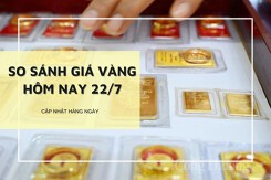 So sánh giá vàng 22/7: Vàng SJC mua vào biến động trái chiều, vàng 24K tăng trở lại