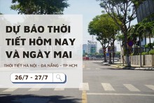 Dự báo thời tiết hôm nay và ngày mai (27/7) Hà Nội tăng nhiệt, Đà Nẵng nắng nóng và TP Hồ Chí Minh có mưa