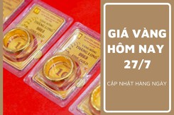 Giá vàng hôm nay 27/7: Vàng nhẫn trở lại mốc 77 triệu đồng/lượng vào cuối tuần