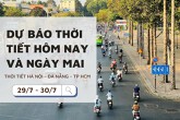 Dự báo thời tiết hôm nay và ngày mai (30/7) Hà Nội mưa vừa, Đà Nẵng nhiều mây và TP Hồ Chí Minh mưa chiều