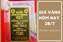 Giá vàng hôm nay 28/7: Vàng SJC giảm tới 1 triệu đồng/lượng trong tuần qua