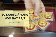 So sánh giá vàng 29/7: Vàng SJC đứng im gần 1 tuần, vàng 24K tăng nhẹ trưa đầu tuần