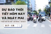 Dự báo thời tiết hôm nay và ngày mai (1/8) Hà Nội mưa rào, Đà Nẵng nhiều mây và TP Hồ Chí Minh ngày nắng