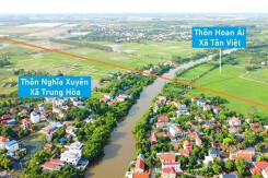 Toàn cảnh vị trí xây cầu vượt sông Bắc Hưng Hải trên đường tránh ĐT 376 qua Yên Mỹ và Ân Thi, Hưng Yên