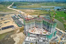 [Photostory] Cận cảnh dự án căn hộ 30 tầng Ecopark đang xây dựng tại TP Vinh