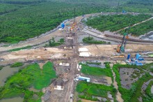 Hình hài tuyến Vành đai 3 TP HCM qua huyện Bình Chánh đang xây dựng