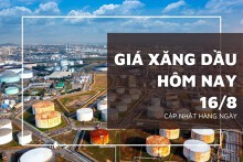 Giá xăng dầu ngày 16/8 tăng giảm không đồng nhất