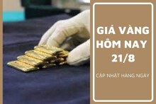 Giá vàng hôm nay 21/8: Vàng nhẫn lập đỉnh mới, vàng thế giới tiếp tục tăng lên mức kỷ lục