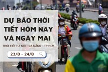 Dự báo thời tiết hôm nay và ngày mai (24/8) Hà Nội mưa kéo dài, Đà Nẵng nắng nóng và TP HCM nhiều mây