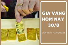 Giá vàng hôm nay 30/8: Vàng nhẫn neo ở mức cao kỷ lục
