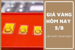 Giá vàng hôm nay 5/8: Vàng trong nước đồng loạt đứng yên sáng đầu tuần