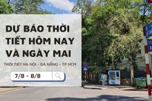 Dự báo thời tiết hôm nay và ngày mai (8/8) Hà Nội, Đà Nẵng và TP Hồ Chí Minh ngày nắng nóng, chiều tối mưa dông